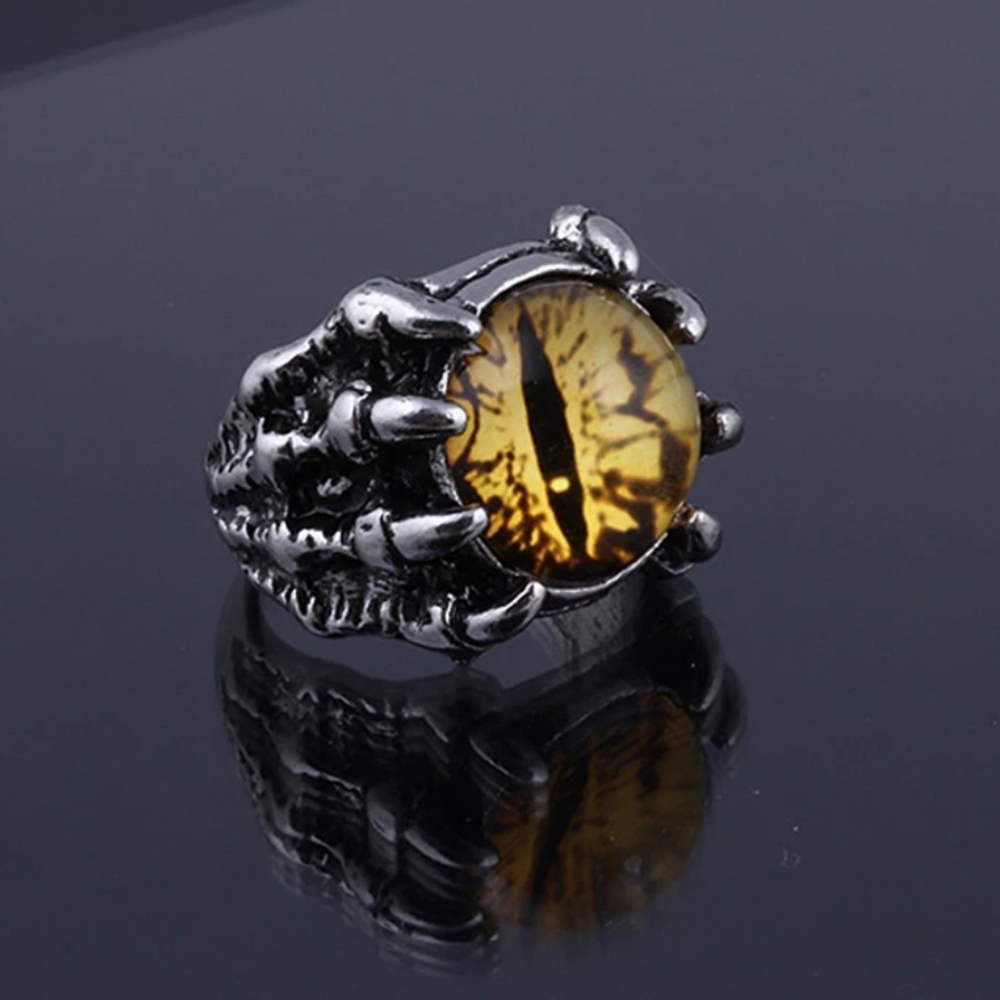 Yellow Dragon Eye Evil Eye Dragon Claw adjustable ring